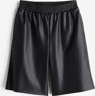 H&M Bermudashorts mit Coating - Schwarz