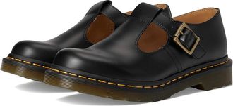 Dr. Martens Polley T-Bar Mary Jane Womens Maryjane Shoes Black Smooth : UK 8 (US Womens 10) M, Leather