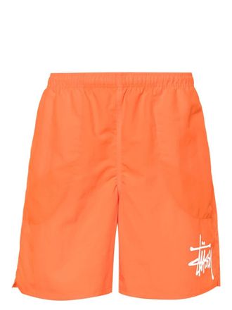 St&uuml;ssy logo-print swim shorts - Orange