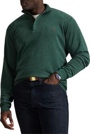 Polo Ralph Lauren Luxe 1/4-Zip Pullover in Scotch Pine Hthr at Nordstrom, Size 5X Big