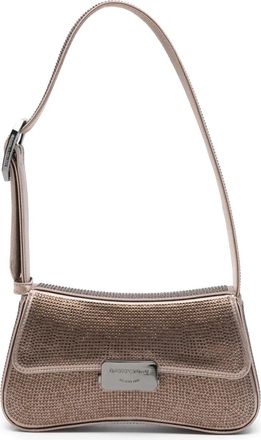 Emporio Armani Borsa a spalla con strass - Marrone