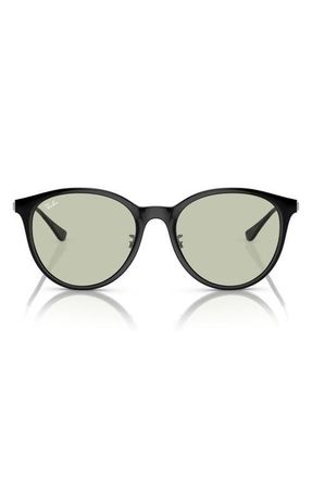 Ray-Ban 55mm Square Sunglasses in Black /Light Green at Nordstrom