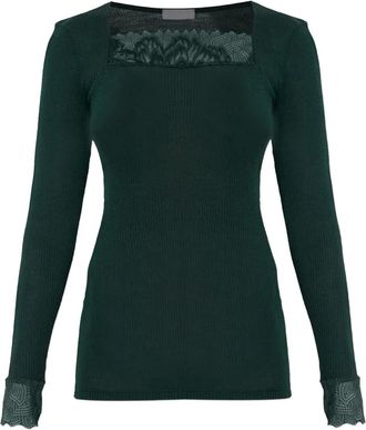 Hanro Top con scollo quadrato - Verde