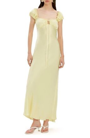 Bardot Stasia Satin Slipdress in Canary Yellow at Nordstrom, Size 10
