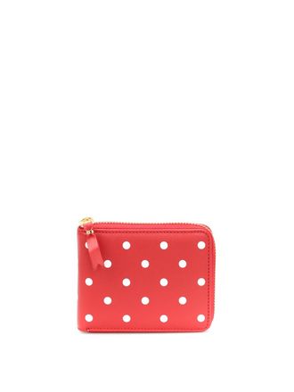 Comme Des Gar&ccedil;ons Polka Dot printed zip around wallet