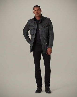 Belstaff Trialmaster Motorcycle Icon Jacket Mens Waxed Cotton Black Size 3XL