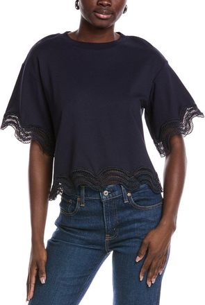 Gracia Wavy Lace Trim T-Shirt