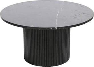 DKD Home Decor Coffee table - Modern - Black - Wood and marble - 80 cm - Elegant and timeless design