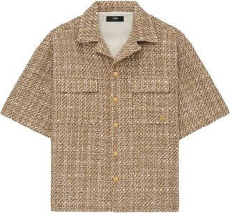 Amiri tweed shirt - men - Fabric - S - Brown