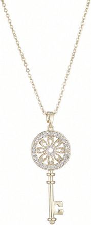 Adornia Adornia 14K Plated Cz Ornate Key Pendant Necklace