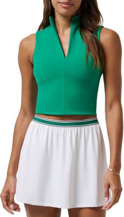 Travis Mathew Moveknit Crop Sleeveless Top in Green Tambourine at Nordstrom, Size Xx-Large