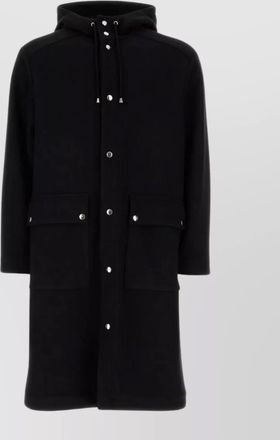 Aspesi drawstring hood wool blend parka