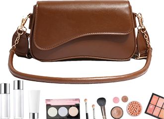 Generic Female PU Leather Casual Saddle Bag Versatile Bags Fashionable Retro Womens Sling Bag Women Commute Shopping Bags