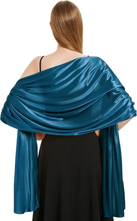 Heekpek Ladies Satin Scarf Wedding Shawls and Wraps Womens Silky Scarf Lightweight Evening Party Dresses Bride Bridemaid, Hazel, One Size
