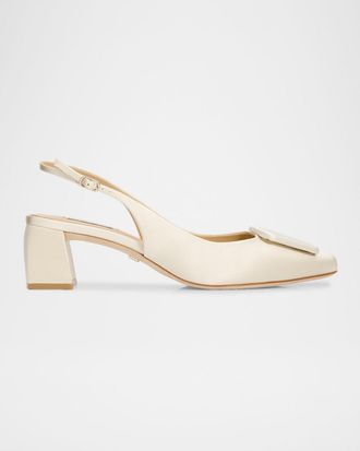 Badgley Mischka Gracen Satin Block-Heel Pumps