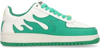 Acupuncture Groene lage schoen met logodetail - Heren - Sneakers - Groen - 39 EU - Leer - Schoenen