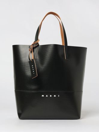 Marni Borsa Shopping in pelle sintetica con logo Marni