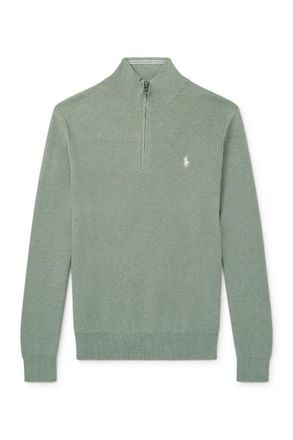 Polo Ralph Lauren Logo-Embroidered Cotton Half-Zip Sweater