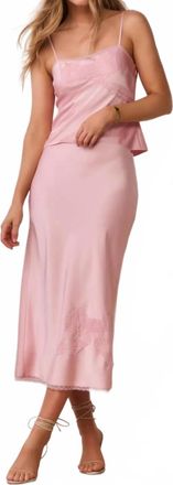 LoveShackFancy Vallis Midi Skirt In Potpourri Pink