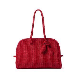 Jacquemus Le Turismo Raphia - female - Jacquemus - Shopping Bags - Red - ONE SIZE - Bags