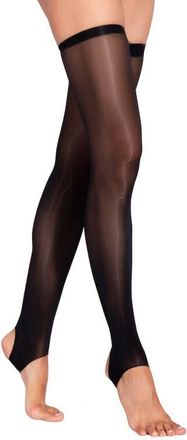 Lechery Lustrous Stirrup Thigh-High Stay-Up Stockings in Black at Nordstrom, Size Small