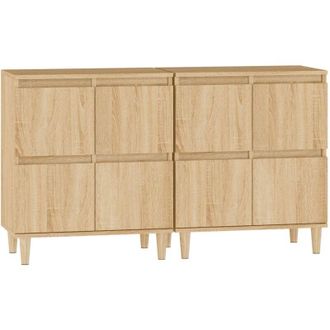 vidaXL Vidaxl - Aparadores 2 uds madera contrachapada roble Sonoma 60x35x70 cm