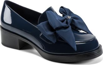 Karl Lagerfeld Camilia Bow Loafer in New Navy at Nordstrom, Size 7.5