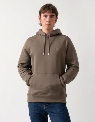 GANT Mens GANT Mens Regular Fit Shield Logo Pullover Hoodie - 379 Dry Herb Green - Tan - Size: 42