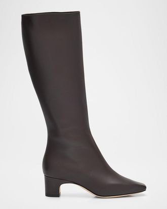 Manolo Blahnik Ofara Knee-High Leather Boots