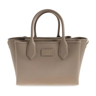 Emporio Armani Handbags, female, Beige, Size: ONE SIZE Medium shopper bag with palmellato finish