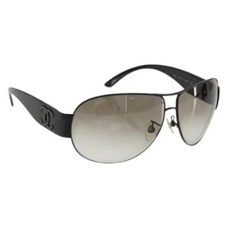 Chanel Pre-owned Accessories, female, Black, Size: ONE SIZE Pre-owned Vintage Sunglasses