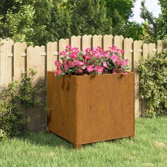 vidaXL vidaXL Fioriera con Gambe Ruggine 50x50x50 cm Acciaio Corten