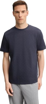 Joop Katoenen T-shirt met vierkante textuur - Heren - T-shirts - Blauw - 2XL - Katoen - Tops