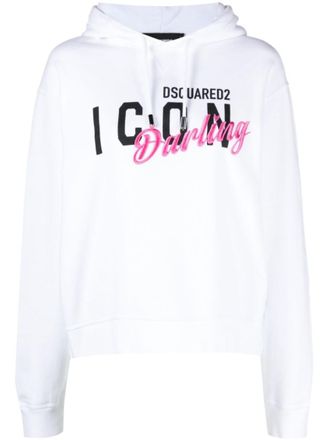 Dsquared2 White Logo Hoodie