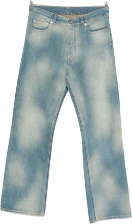 Off-white Relaxed-Fit Faded Denim Jeans With Frayed Stripe Detail