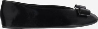 Ferragamo Leather Bow Ballerina Flats