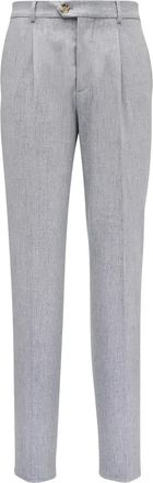 Brunello Cucinelli Pantaloni in lana con pieghe - Grigio