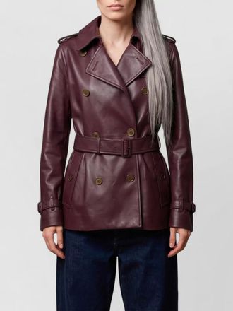 Burberry leather short double-breasted trench coat