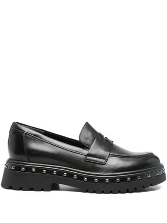 Tamaris 50mm studded penny loafers - Black