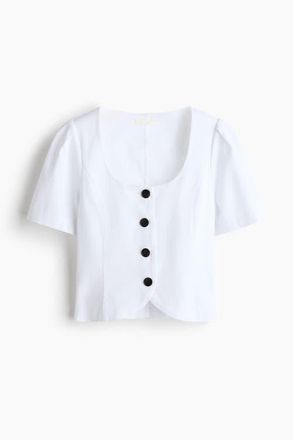 H&M Scoop-neck Blouse in White at Nordstrom, Size Xx-Large