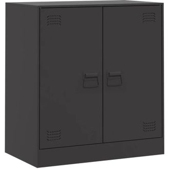 vidaXL Aparador De Acero Negro 67x39x73 Cm Vidaxl