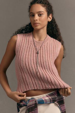 Pilcro Crew-Neck Metallic Muscle Sweater Vest