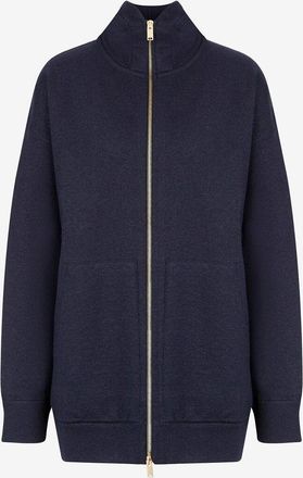 Fabiana Filippi Oversize-Kapuzencardigan mit Reissverschluss im Lurex-Strick