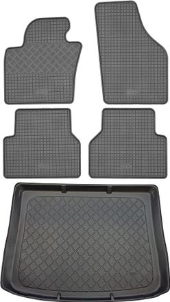 OEM Volkswagen Tiguan I Suv (5 Puertas) De 07.2007 A 04.2016. Juego: Alfombrillas De Goma Para Coche + Alfombrilla Para Maletero