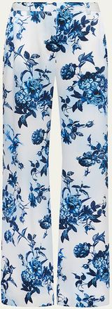 L'agence Painterly Floral Pilar Wide-Leg Pants