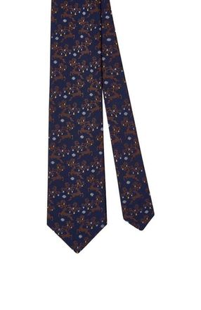 Robert Talbott Robert Reindeer Best of Class Necktie in Navy at Nordstrom