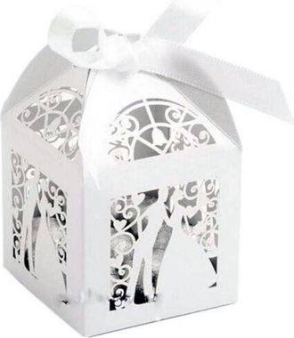 Trade Shop Trade Shop - Scatoline Da Regalo Portaconfetti Porta Confetti Dolci Bianco Matrimonio Wedding