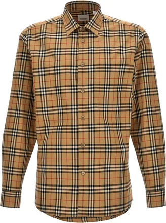 Burberry Beige Cotton Mens Blouse