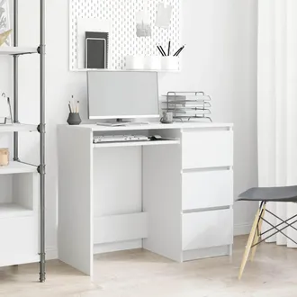 vidaXL Scrivania Bianca 90x45x76 Cm In Legno Multistrato - Vidaxl