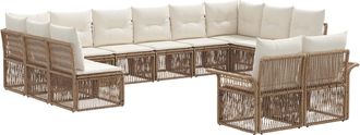 vidaXL Conjunto De Sof&aacute;s De Jard&iacute;n 12 Uds. Beige Rat&aacute;n Sint&eacute;tico Vidaxl